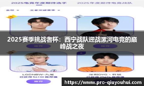 2025赛季挑战者杯：西宁战队迎战漯河电竞的巅峰战之夜